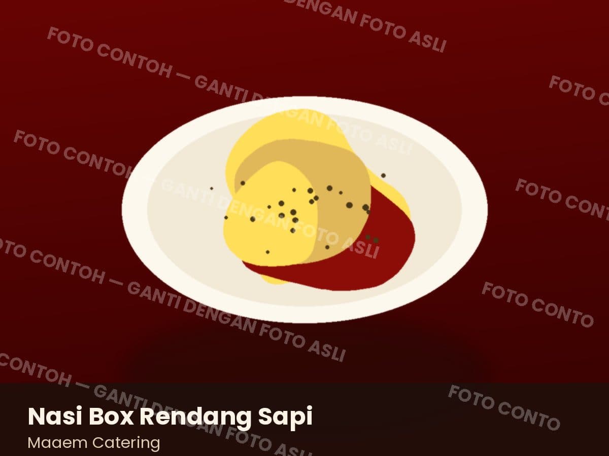 Nasi Box Rendang Sapi Daun Singkong